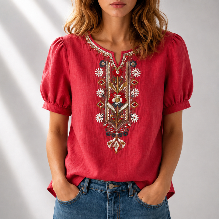 Celeste™ | Elegant Embroidered Blouse