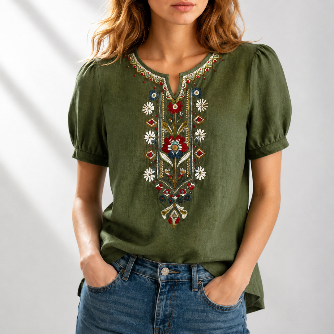 Celeste™ | Elegant Embroidered Blouse