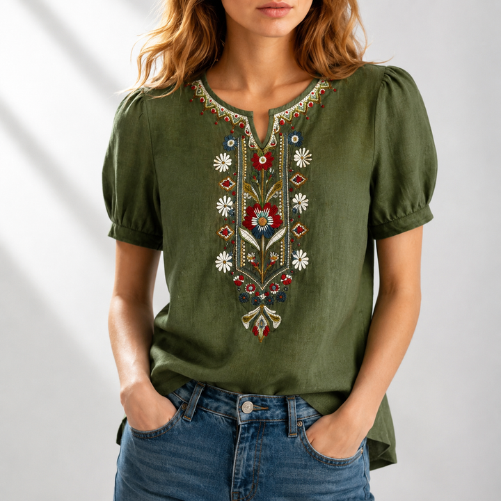 Celeste™ | Elegant Embroidered Blouse