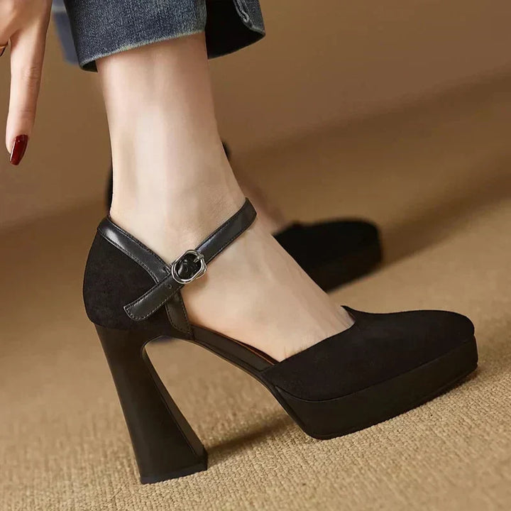 Aurore | Women's Platform Block Heel Pumps Ankle Strap High Heels