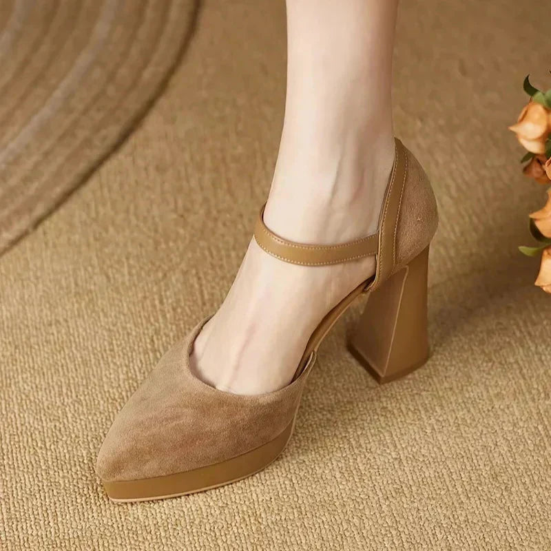 Aurore | Women's Platform Block Heel Pumps Ankle Strap High Heels