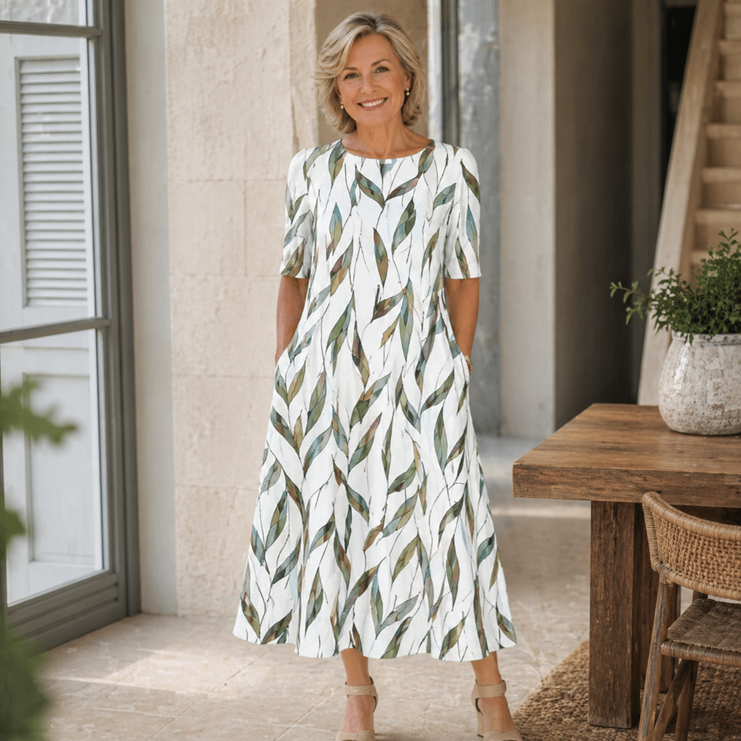 Rosalie™ | Elegant Floral Midi Dress